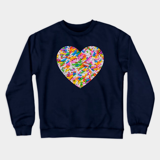 Rainbow Sprinkles Heart Crewneck Sweatshirt by love-fi